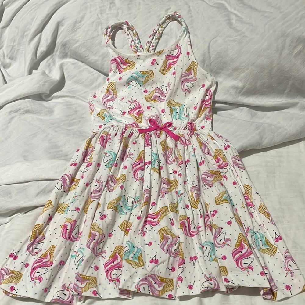 Tommy Bahama 6 unicorn ice cream cone braided tank dress lined worn once euc